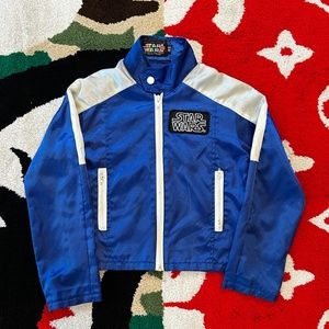 Blue & White Satin Jacket (SW Logo Patch Breast/Hildebrandt Art Iron-On Back)